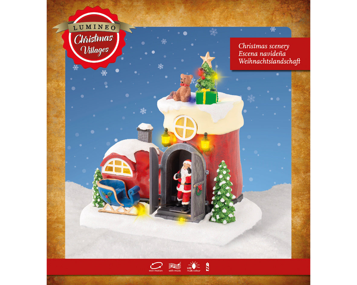 Casita de bota de navidad con movimiento