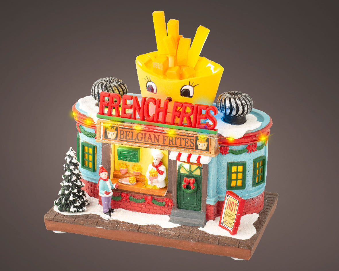 Casita de Navidad Puesto de papas fritas