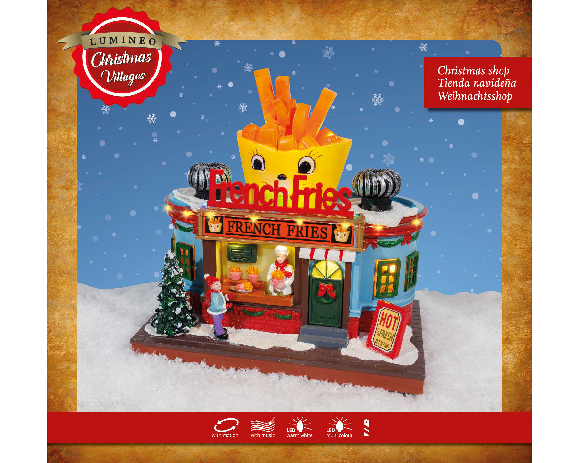 Casita de Navidad Puesto de papas fritas