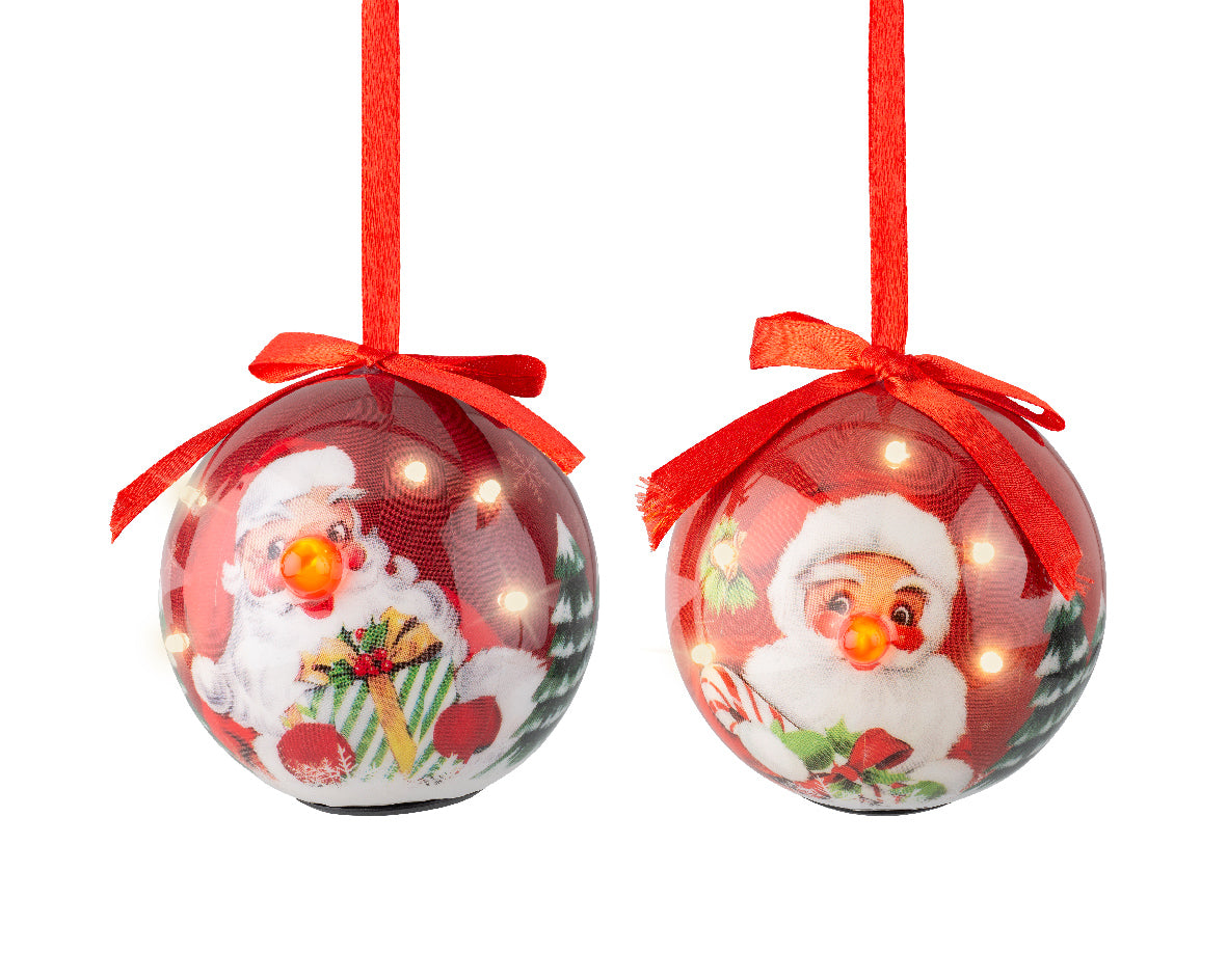 Ornamento de navidad LED Santa de 8cm