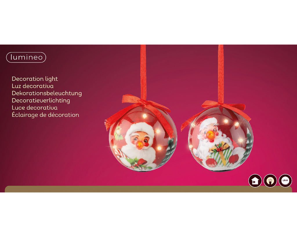 Ornamento de navidad LED Santa de 8cm