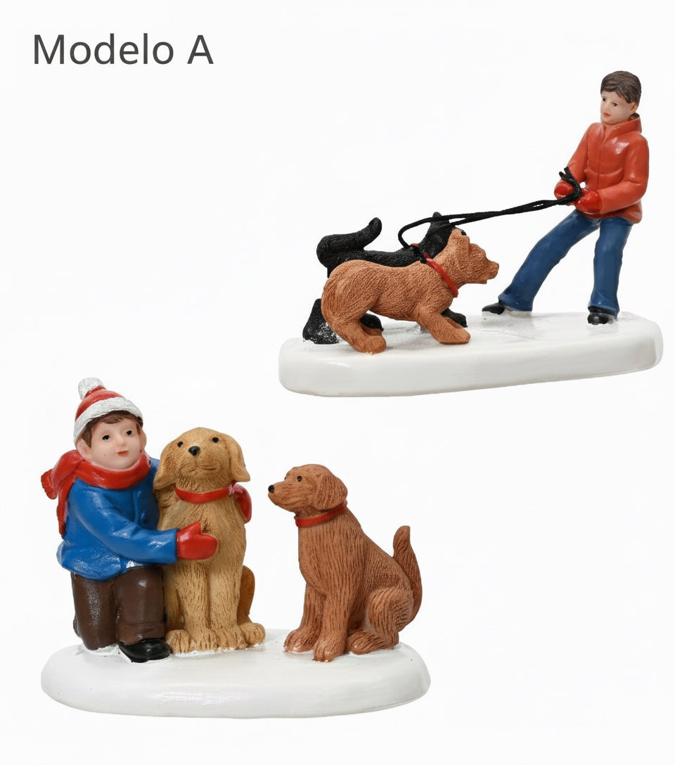 Figurantes niños en la nieve