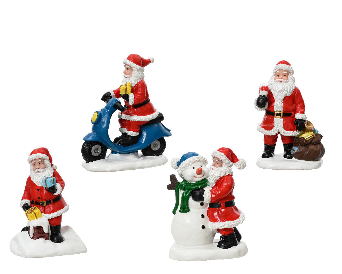 Figuritas Navideñas de resina de Santa Claus y muñeco de nieve
