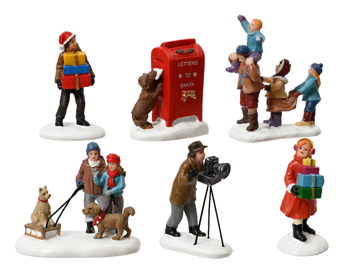 Figuritas Navideñas de resina de gente y animales en la calle