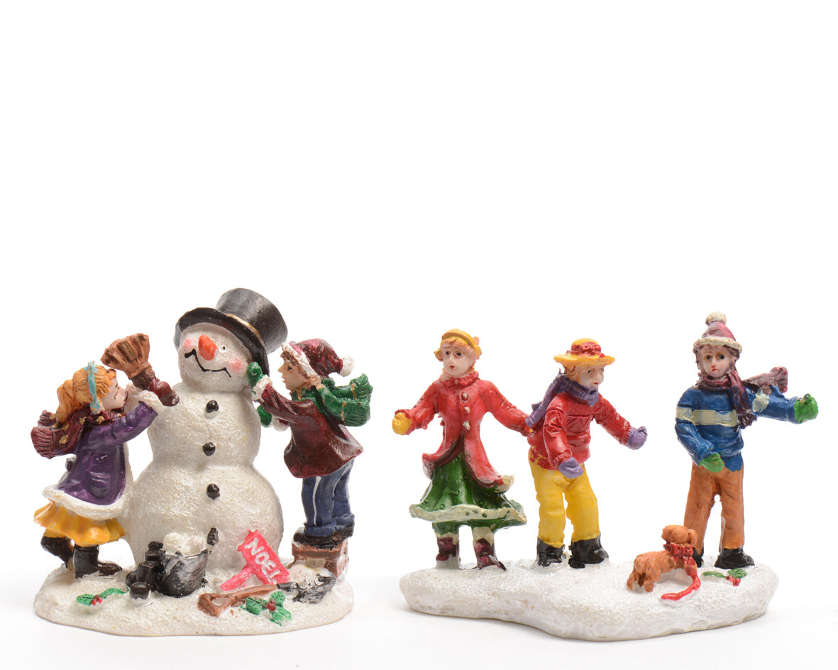 Figuras roja, verde, blanco y marrón poliserin accesorios 7 cm