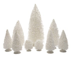 Set de 9x Árboles nevados para decoración de villas navideñas 22,5 cm