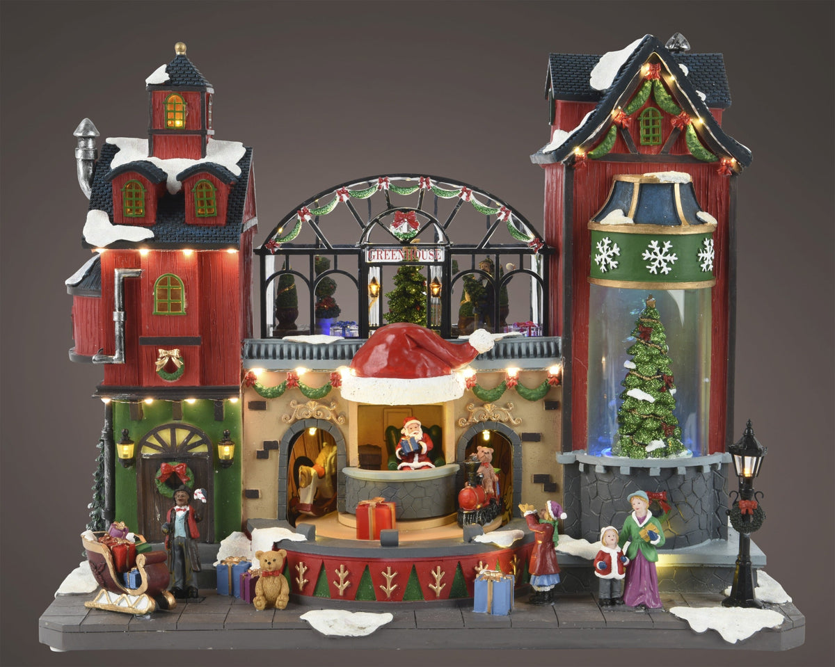 489111-Pueblo decorativo LED Lumineo multicolor de 27 cm-navidad-envio-canarias