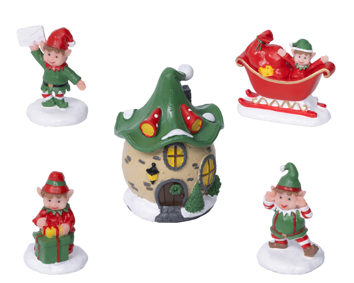 Figurantes de personajes elfos de navidad