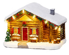 Casa refugio de bosque de navidad