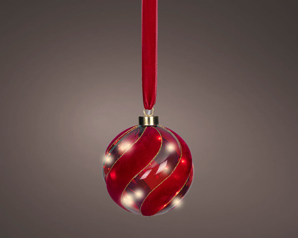 Iluminación de navidad Ornamento a pilas rojo de 14cm