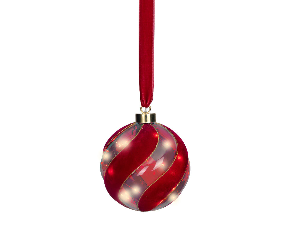 Iluminación de navidad Ornamento a pilas rojo de 14cm