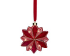 Iluminación de navidad Ornamento floral a pilas rojo de 19cm