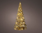 Árbol de navidad decorativo Dorado con luces de 21cm a pilas