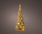 Árbol de navidad decorativo Dorado con luces de 32cm a pilas