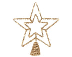 punta de árbol de Estrella con luces dorado 28cm