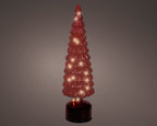 Iluminación de Navidad Ornamento árbol para mesa a pilas rojo de 39cm