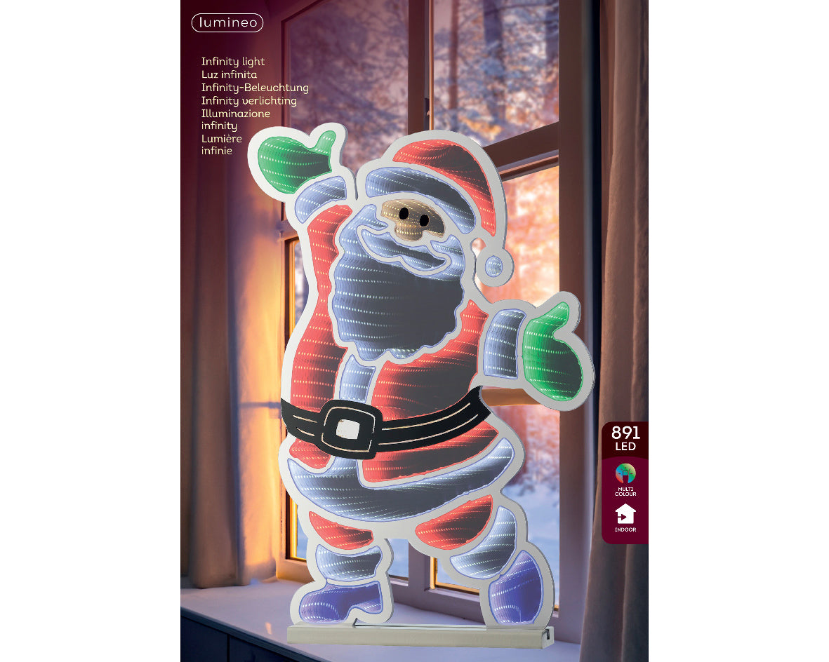 Luminaria de navidad efecto infinito Santa 120cm Infinity LED