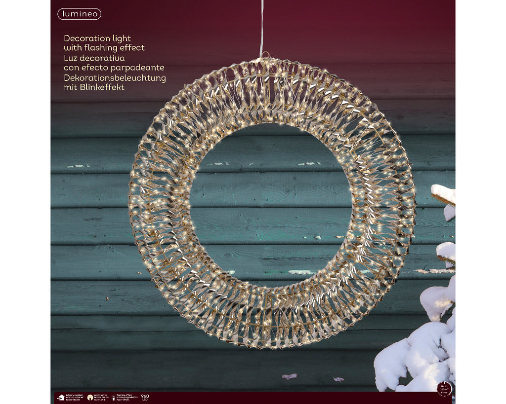 Iluminación de Navidad para exteriores Corona deco de 70cm