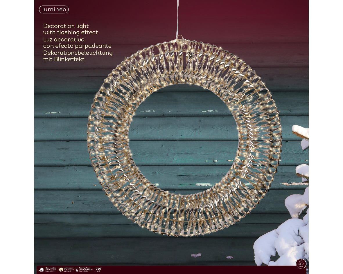 Iluminación de Navidad para exteriores Corona deco de 70cm
