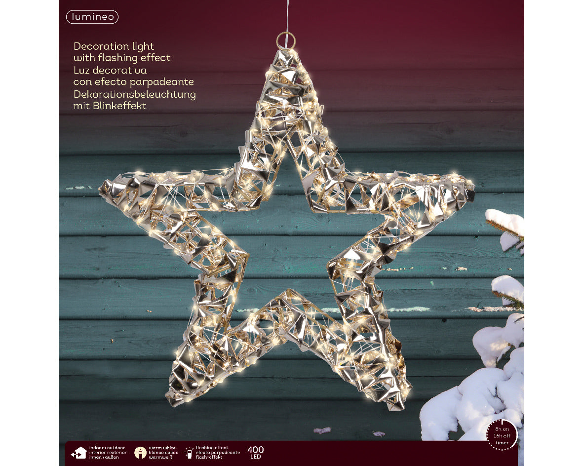 Iluminación de Navidad para exteriores Estrella deco de 38cm
