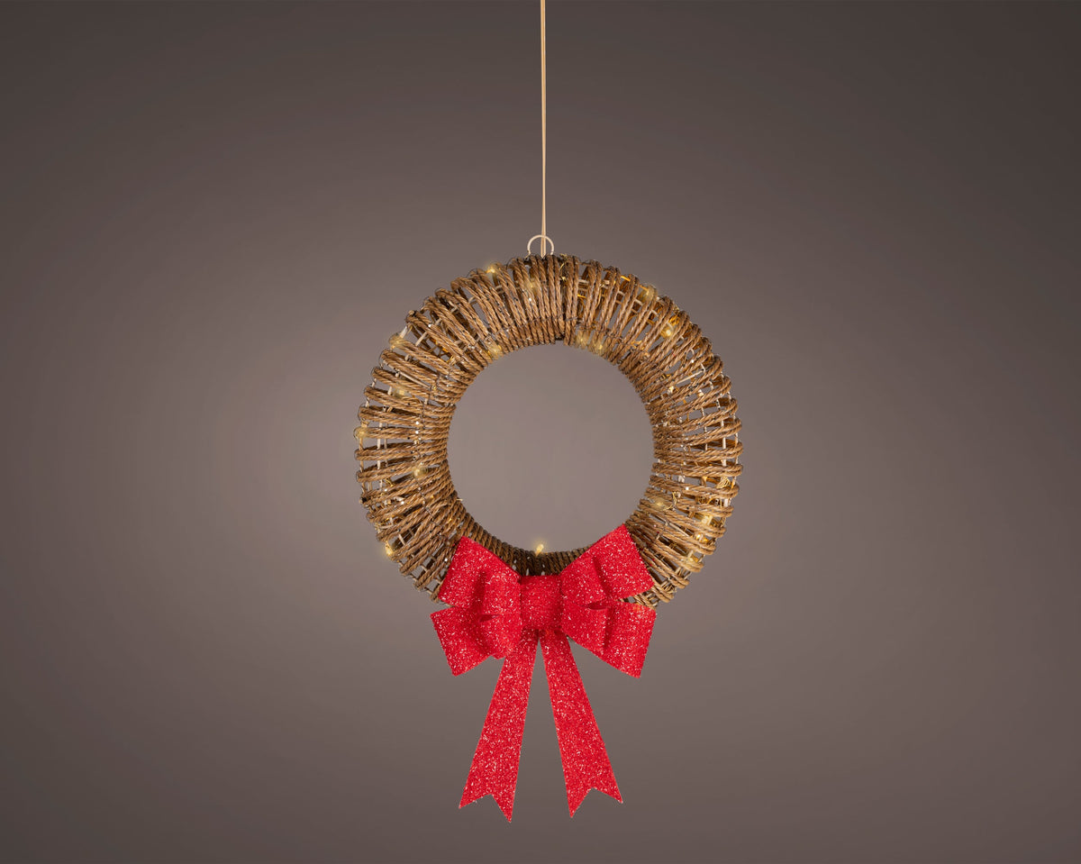 490856-Guirnalda LED redonda Lumineo marrón 38 cm-navidad-envio-canarias