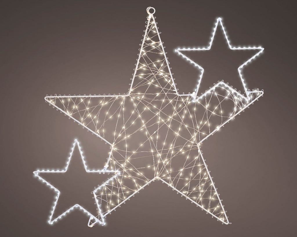 Estrella de metal con luces LED en blanco cálido de 60cm
