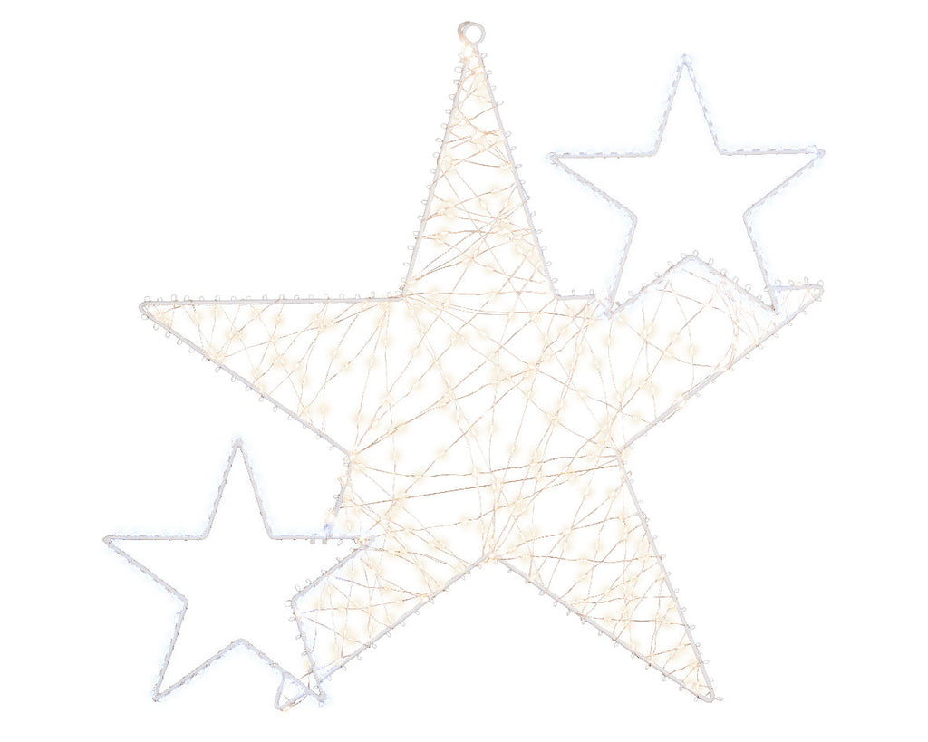 Estrella de metal con luces LED en blanco cálido de 60cm