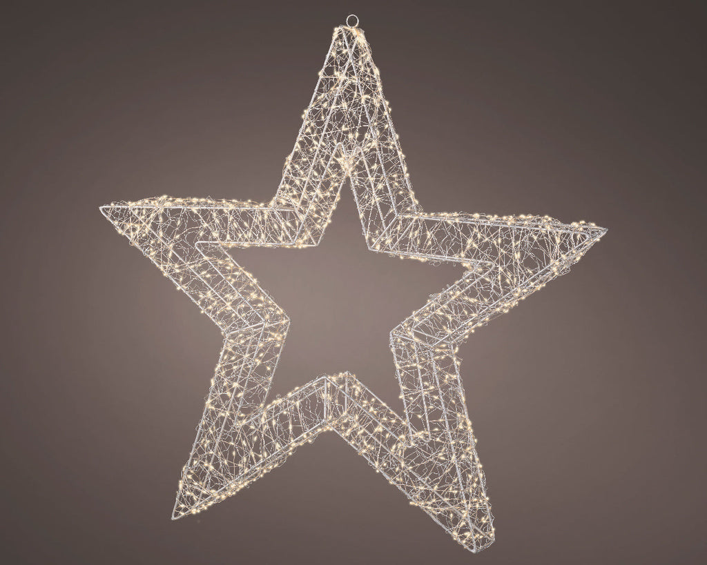 Estrella de metal en blanco cálido con luces LED de 78cm