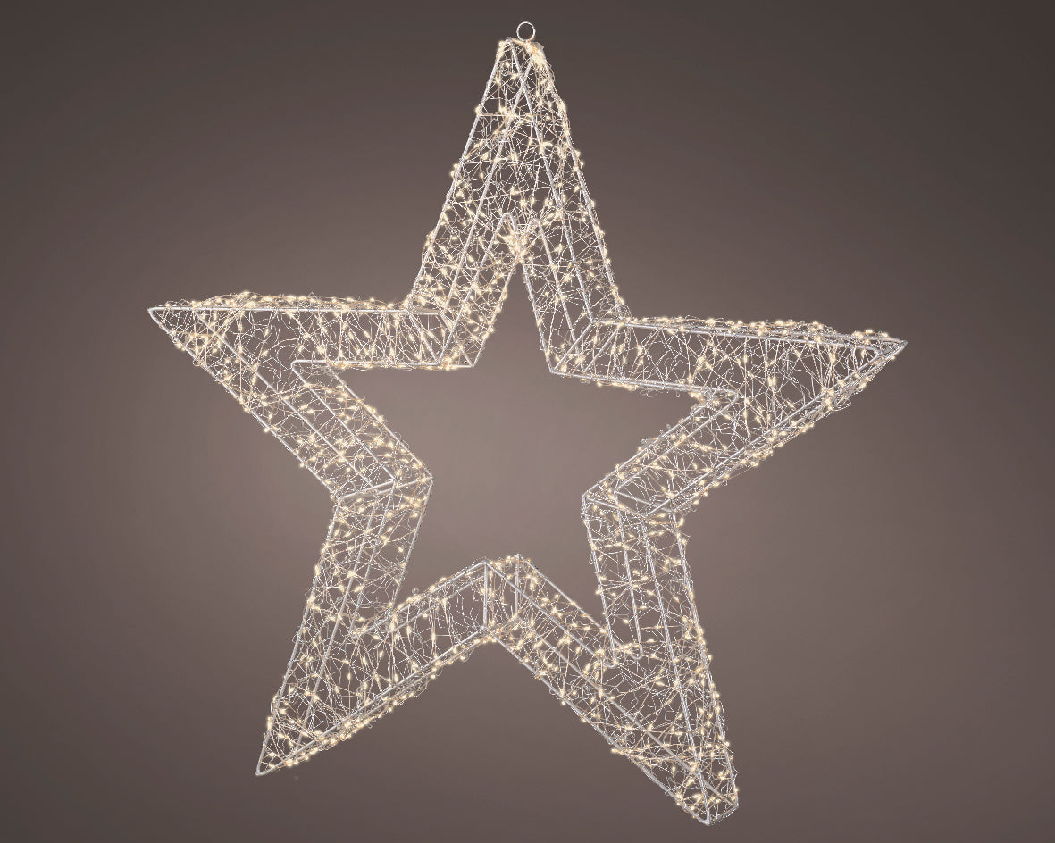 Estrella de metal en blanco cálido con luces LED de 78cm