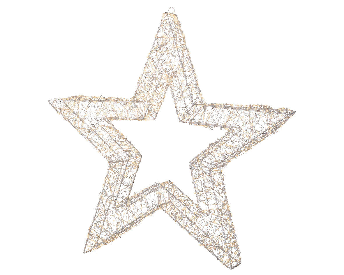 Estrella de metal en blanco cálido con luces LED de 78cm