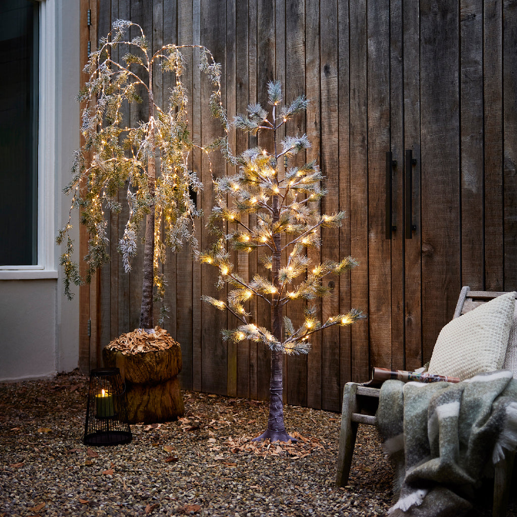Árbol de Navidad invernal de luces para exterior e interior de 150cm