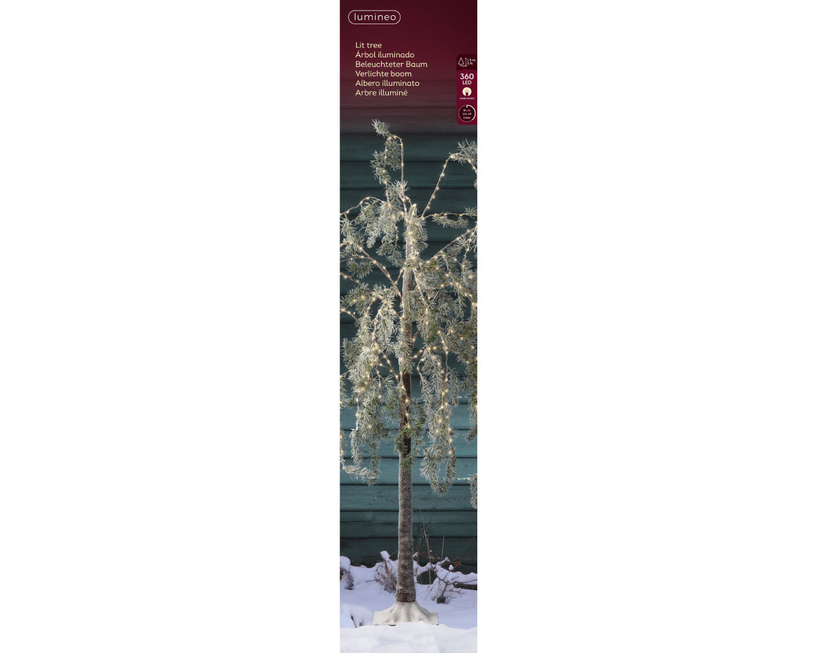 Árbol de Navidad invernal de luces para exterior e interior de 150cm