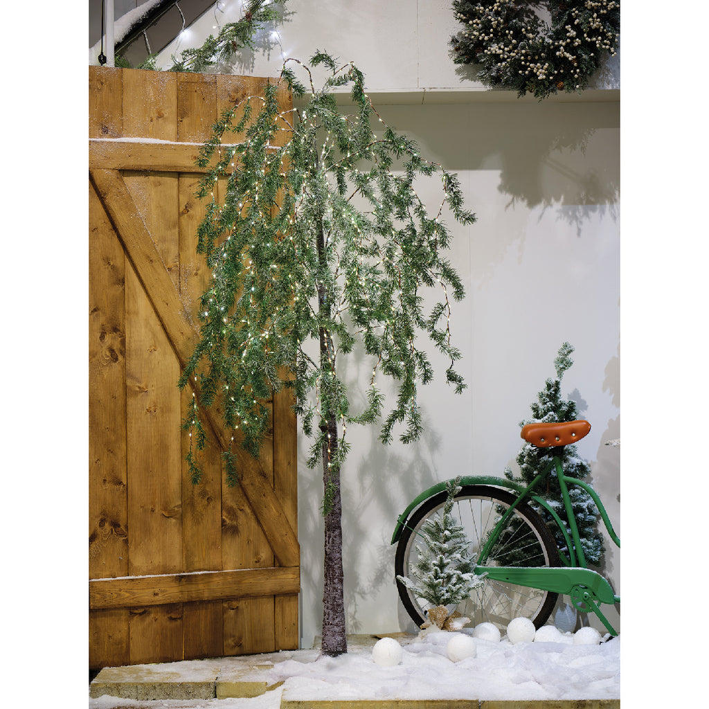Árbol de Navidad invernal de luces para exterior e interior de 180cm