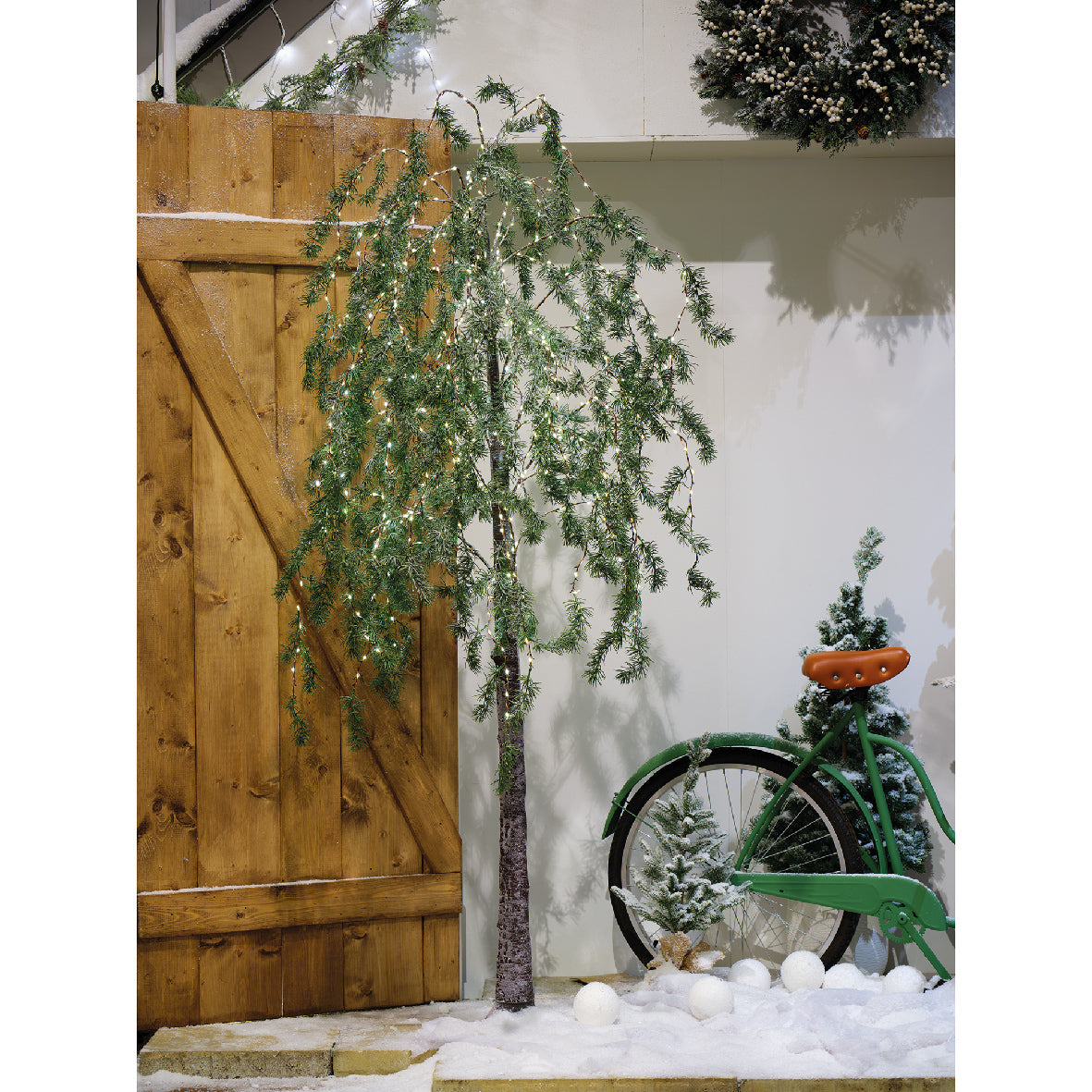 Árbol de Navidad invernal de luces para exterior e interior de 180cm