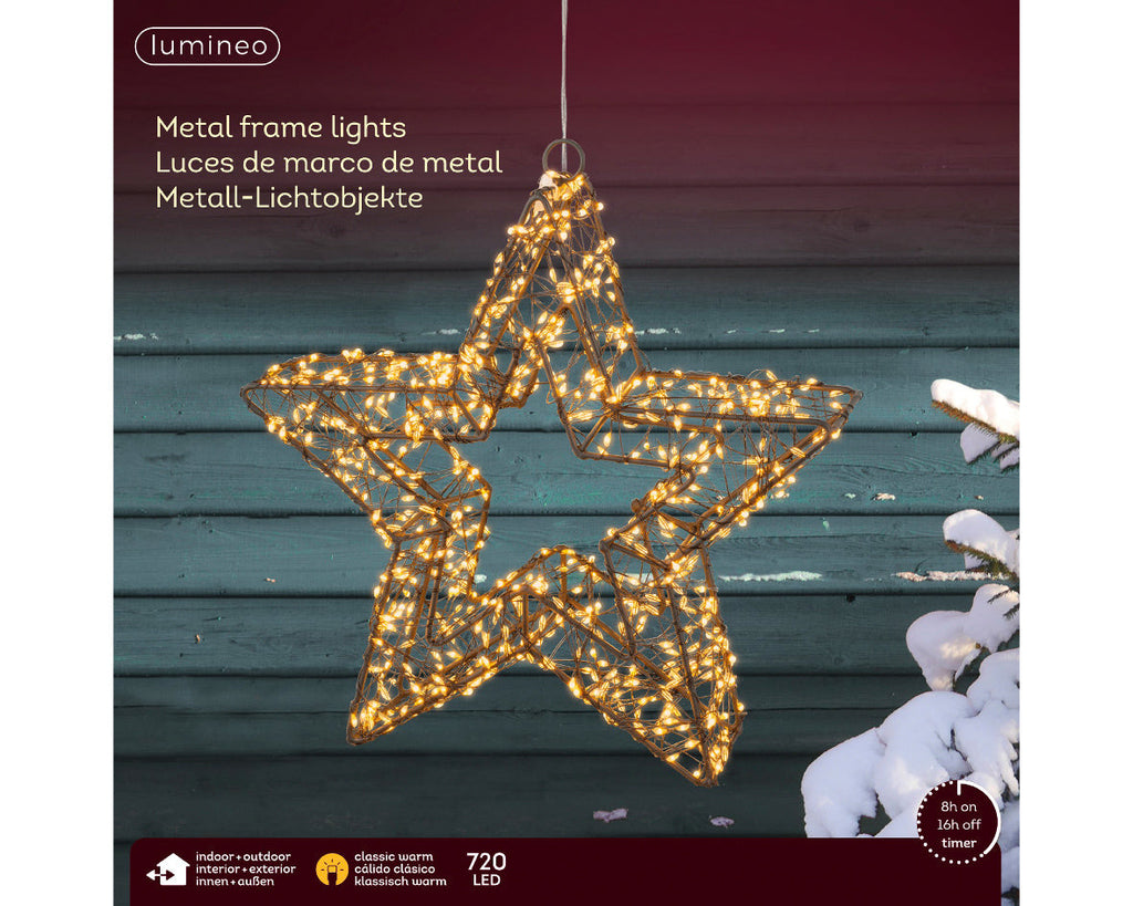 Marco de estrella con luz Led 28cm