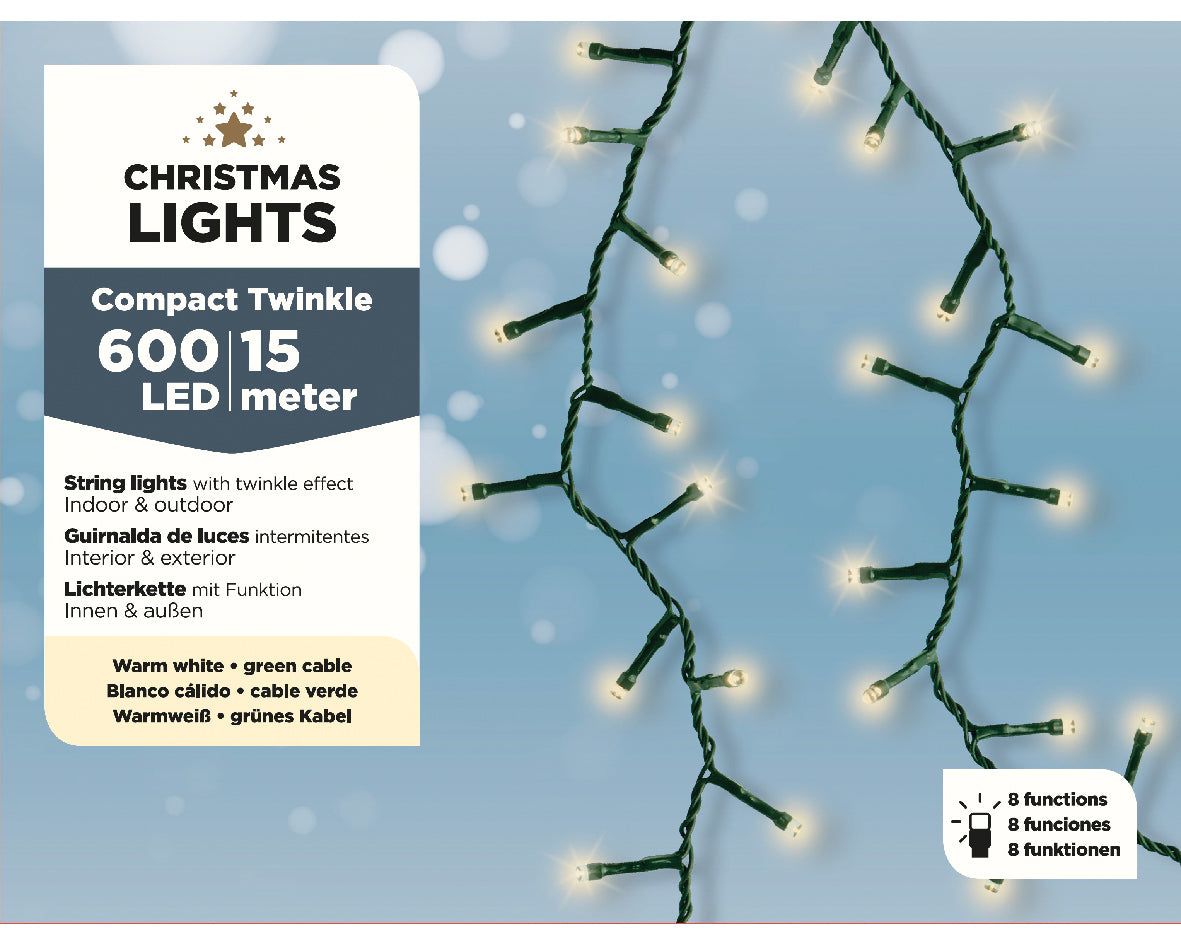 Guirnalda de luces Compact 1500cm-600LED Blanco Cálido