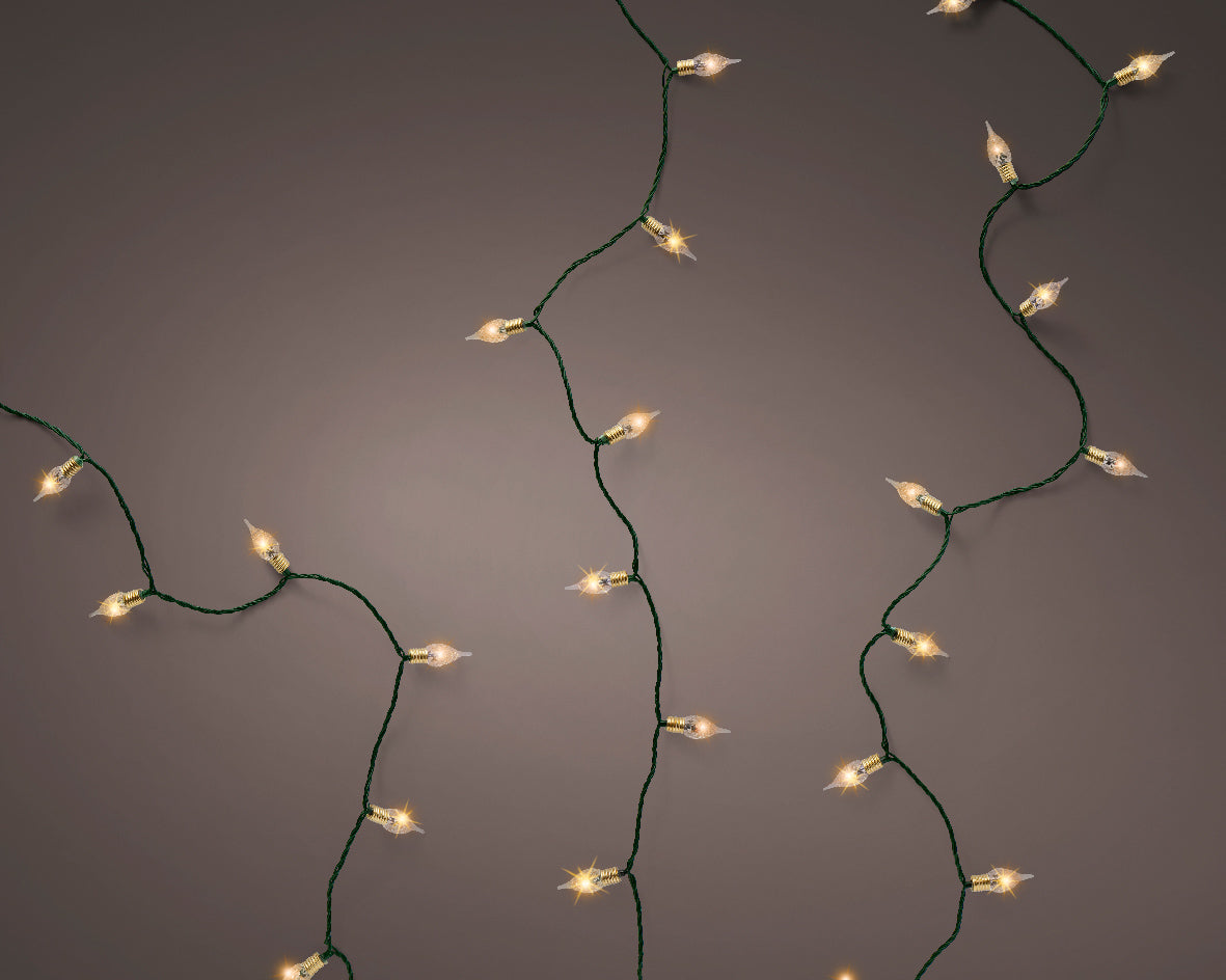 Luces de navidad vintage amarillo clásico de 18m