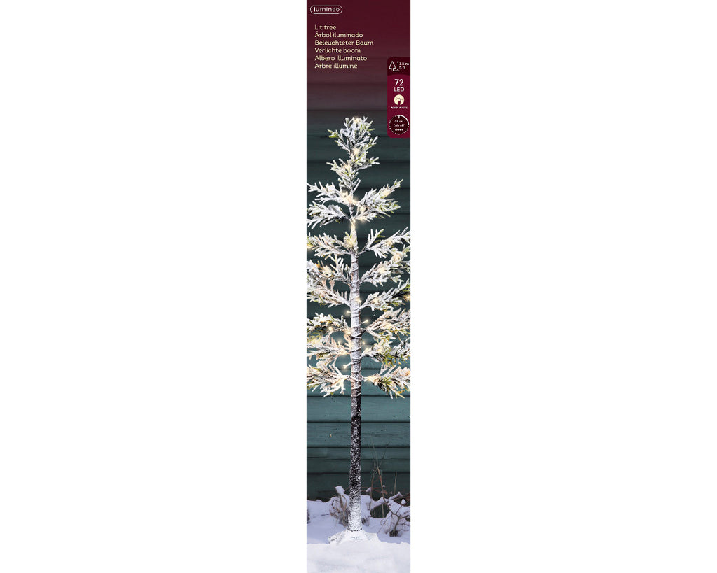 Árbol de navidad LED nevado de 150cm