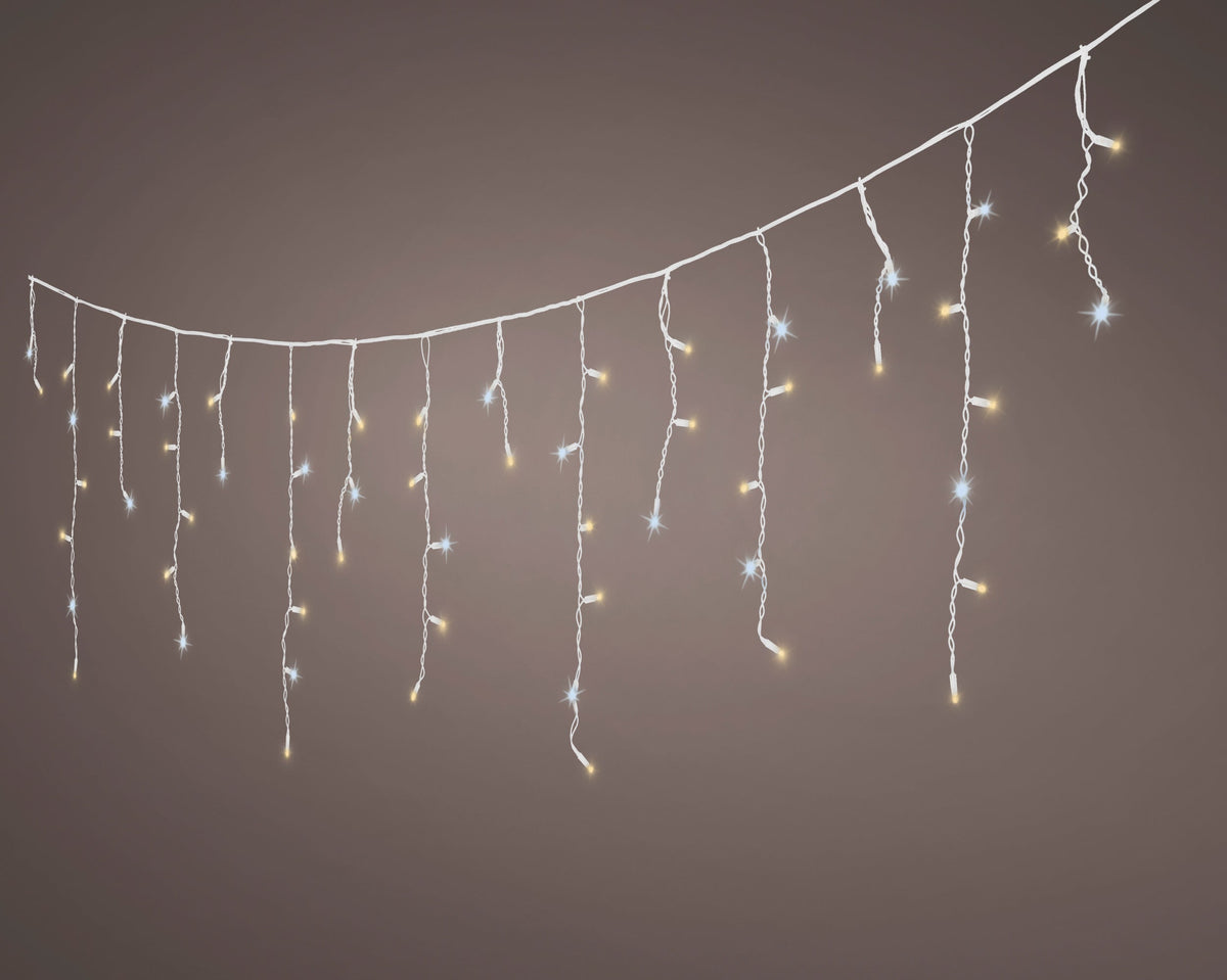 493788-Lumineo Pro-Lights Luces carámbano oro suave/blanco frío 360 cm - conectable-navidad-envio-canarias
