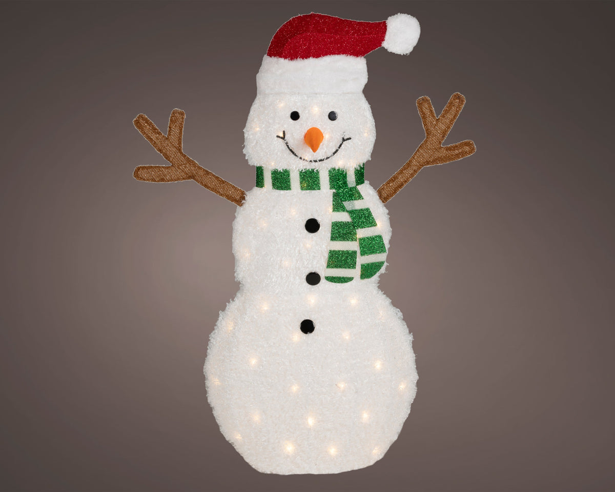494006-Muñeco de nieve LED Lumineo multicolor de 107 cm-navidad-envio-canarias