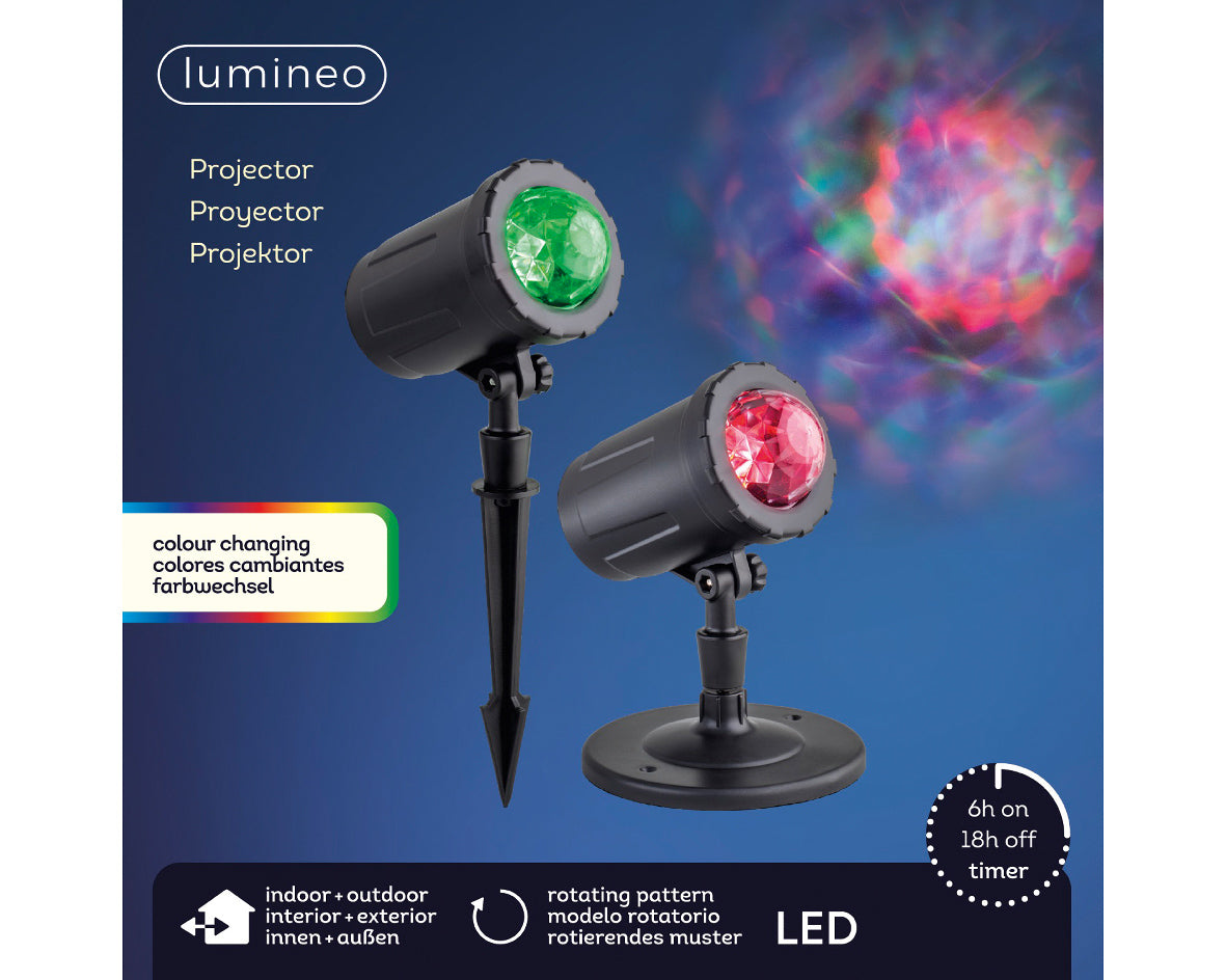 Proyector efecto agua multicolor interior y exterior