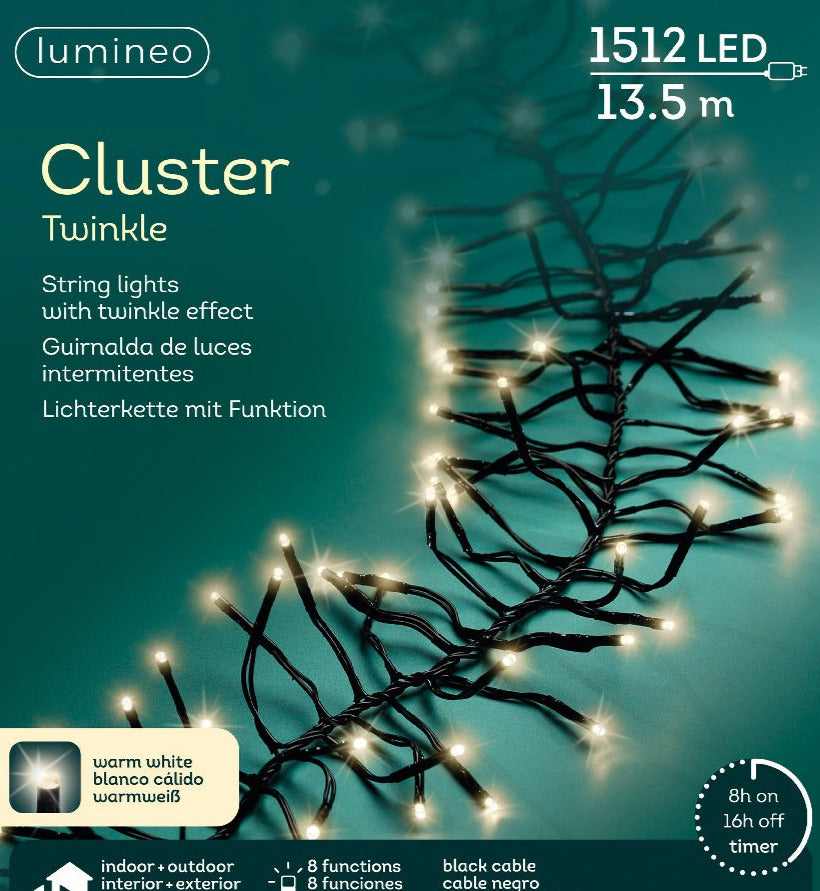 Guirnalda de luces Cluster 1350cm-1512L Blanco Cálido