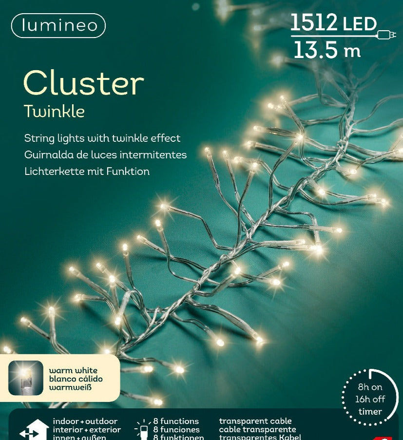 Guirnalda de luces Cluster 1350cm-1512L Blanco Cálido