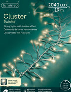 Guirnalda de luces Cluster 1900cm-2040LED Blanco Cálido