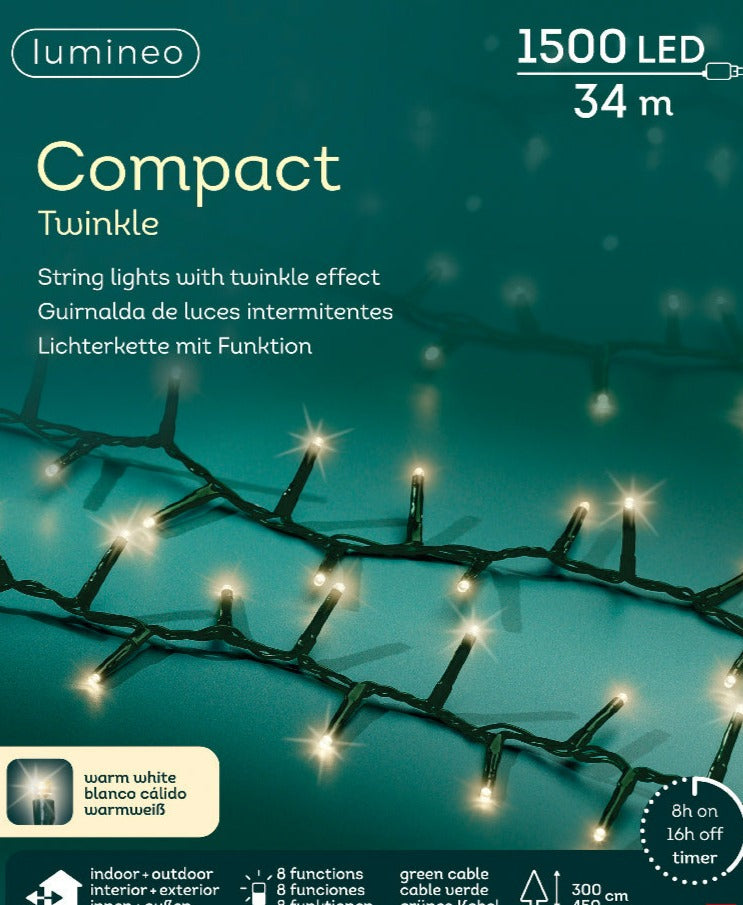 Girnalda de luces Compact 34m-1500LED Blanco Cálido