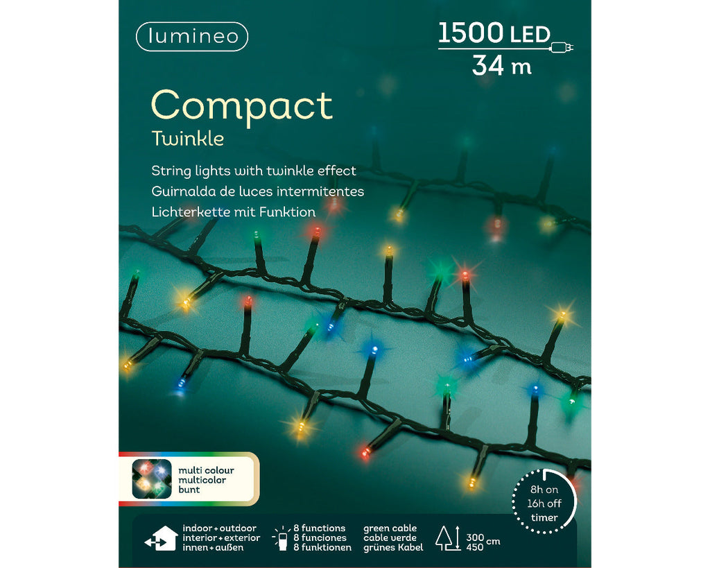 Guirnalda de luces Compact 34m-1500LED  Multicolor