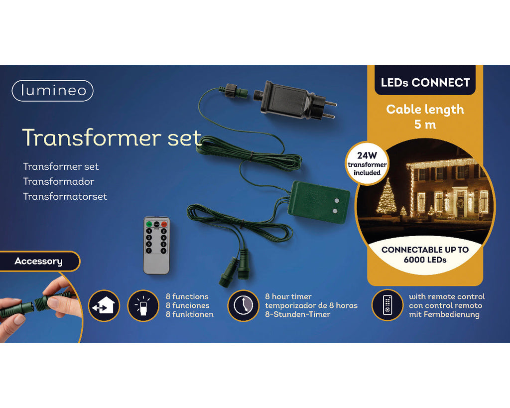 Set de transformador para sistemas de luces conectables cable 500cm