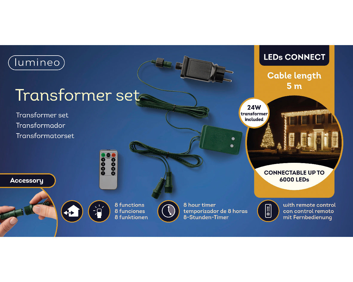 Set de transformador para sistemas de luces conectables cable 500cm