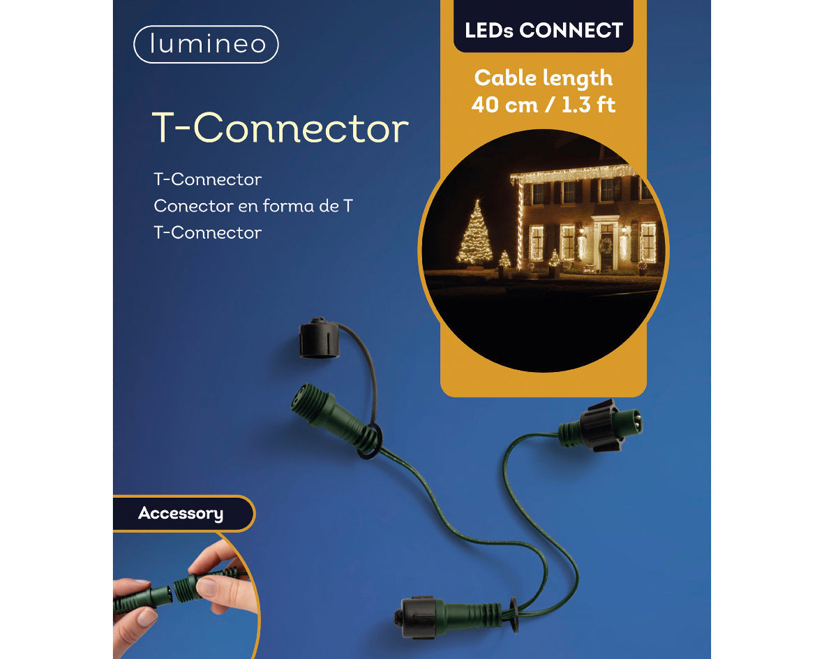 Conector tipo T para sistema de luces Conectables