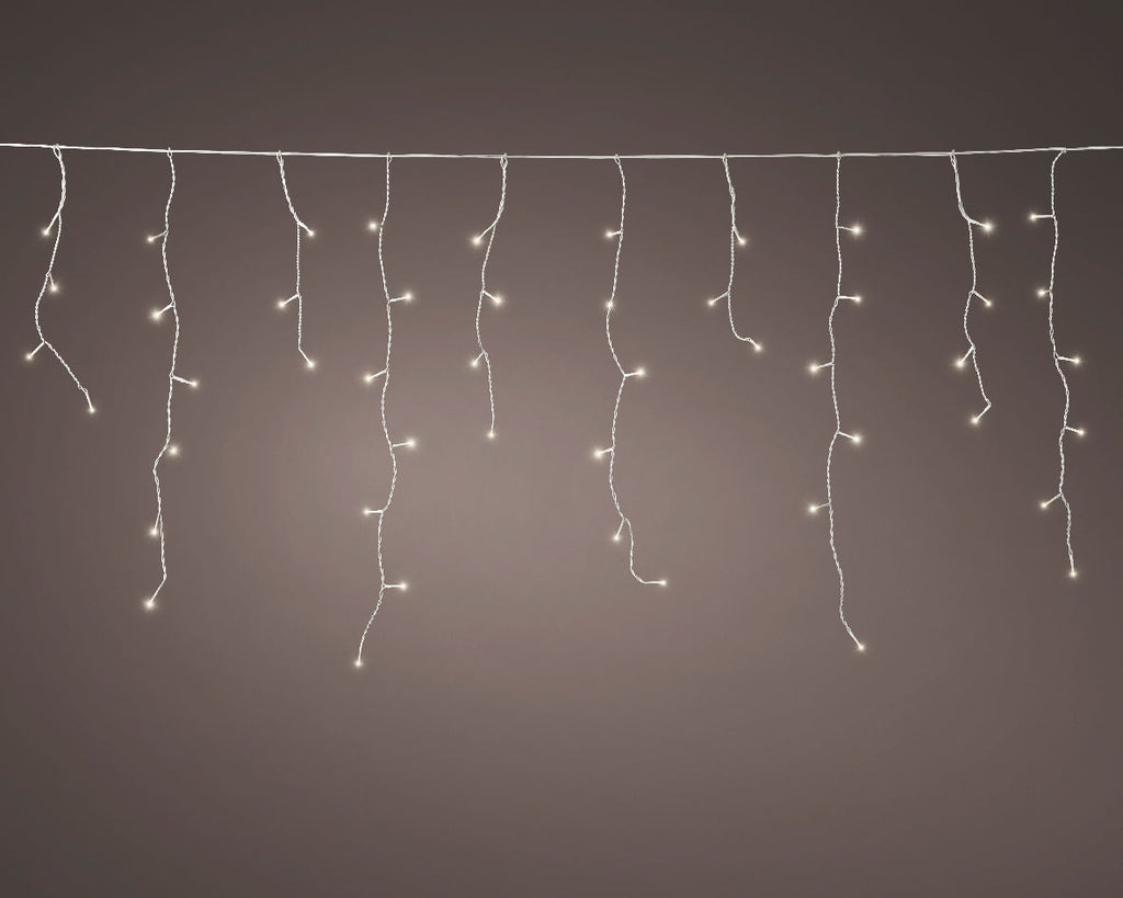 Cortina de luces para fachadas conectable cable blanco